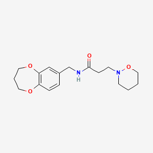 molecular formula C17H24N2O4 B3795251 N-(3,4-dihydro-2H-1,5-benzodioxepin-7-ylmethyl)-3-(1,2-oxazinan-2-yl)propanamide 