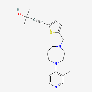 molecular formula C21H27N3OS B3795258 2-methyl-4-(5-{[4-(3-methylpyridin-4-yl)-1,4-diazepan-1-yl]methyl}-2-thienyl)but-3-yn-2-ol 