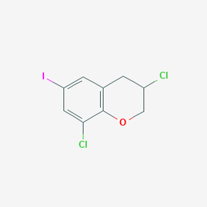 molecular formula C9H7Cl2IO B379526 3,8-Dichloro-6-iodochromane 