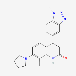 8-methyl-4-(1-methyl-1H-1,2,3-benzotriazol-5-yl)-7-pyrrolidin-1-yl-3,4-dihydroquinolin-2(1H)-one