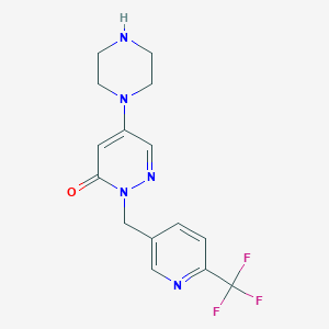 5-piperazin-1-yl-2-[[6-(trifluoromethyl)pyridin-3-yl]methyl]pyridazin-3-one