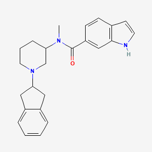 molecular formula C24H27N3O B3795284 N-[1-(2,3-dihydro-1H-inden-2-yl)piperidin-3-yl]-N-methyl-1H-indole-6-carboxamide 