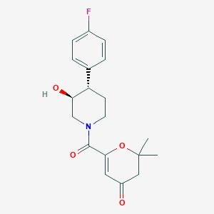 molecular formula C19H22FNO4 B3795291 6-{[(3S*,4S*)-4-(4-fluorophenyl)-3-hydroxypiperidin-1-yl]carbonyl}-2,2-dimethyl-2,3-dihydro-4H-pyran-4-one 