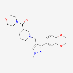 4-[(1-{[3-(2,3-dihydro-1,4-benzodioxin-6-yl)-1-methyl-1H-pyrazol-4-yl]methyl}-3-piperidinyl)carbonyl]morpholine