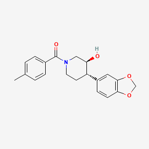 molecular formula C20H21NO4 B3795315 (3S*,4S*)-4-(1,3-benzodioxol-5-yl)-1-(4-methylbenzoyl)piperidin-3-ol 