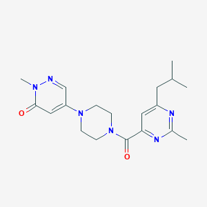 2-Methyl-5-[4-[2-methyl-6-(2-methylpropyl)pyrimidine-4-carbonyl]piperazin-1-yl]pyridazin-3-one