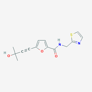 molecular formula C14H14N2O3S B3795336 5-(3-hydroxy-3-methylbut-1-ynyl)-N-(1,3-thiazol-2-ylmethyl)furan-2-carboxamide 