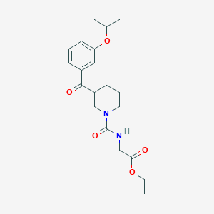 molecular formula C20H28N2O5 B3795339 ethyl N-{[3-(3-isopropoxybenzoyl)-1-piperidinyl]carbonyl}glycinate 