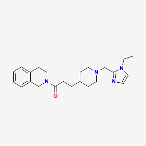 1-(3,4-dihydro-1H-isoquinolin-2-yl)-3-[1-[(1-ethylimidazol-2-yl)methyl]piperidin-4-yl]propan-1-one