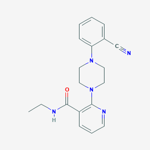 molecular formula C19H21N5O B3795368 2-[4-(2-cyanophenyl)piperazin-1-yl]-N-ethylpyridine-3-carboxamide 