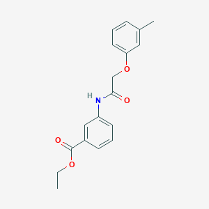 molecular formula C18H19NO4 B379537 Ethyl 3-{[(3-methylphenoxy)acetyl]amino}benzoate 