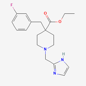 molecular formula C19H24FN3O2 B3795388 ethyl 4-[(3-fluorophenyl)methyl]-1-(1H-imidazol-2-ylmethyl)piperidine-4-carboxylate 