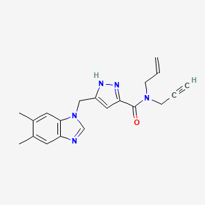 molecular formula C20H21N5O B3795394 N-allyl-5-[(5,6-dimethyl-1H-benzimidazol-1-yl)methyl]-N-2-propyn-1-yl-1H-pyrazole-3-carboxamide 