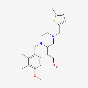 2-{1-(4-methoxy-2,3-dimethylbenzyl)-4-[(5-methyl-2-thienyl)methyl]-2-piperazinyl}ethanol