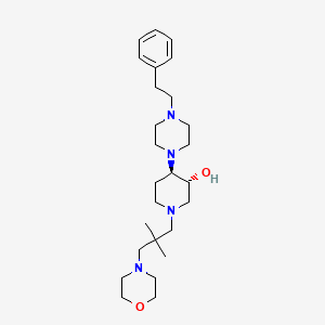 molecular formula C26H44N4O2 B3795423 (3R,4R)-1-(2,2-dimethyl-3-morpholin-4-ylpropyl)-4-[4-(2-phenylethyl)piperazin-1-yl]piperidin-3-ol 