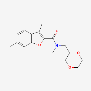 N-(1,4-dioxan-2-ylmethyl)-N,3,6-trimethyl-1-benzofuran-2-carboxamide