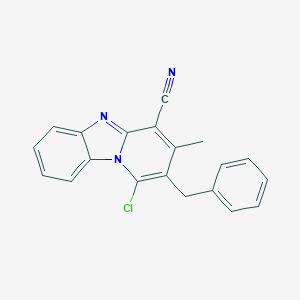 molecular formula C20H14ClN3 B379545 2-苄基-1-氯-3-甲基吡啶并[1,2-a]苯并咪唑-4-腈 CAS No. 121105-86-0