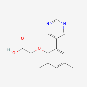 2-(2,4-Dimethyl-6-pyrimidin-5-ylphenoxy)acetic acid