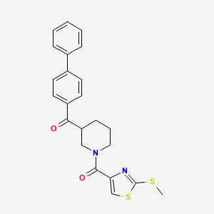 molecular formula C23H22N2O2S2 B3795460 4-biphenylyl(1-{[2-(methylthio)-1,3-thiazol-4-yl]carbonyl}-3-piperidinyl)methanone 