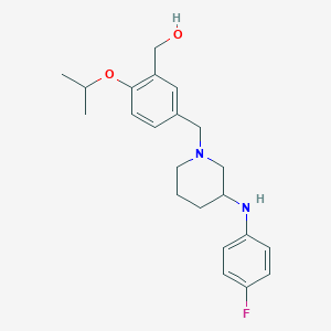 molecular formula C22H29FN2O2 B3795473 [5-({3-[(4-fluorophenyl)amino]-1-piperidinyl}methyl)-2-isopropoxyphenyl]methanol 