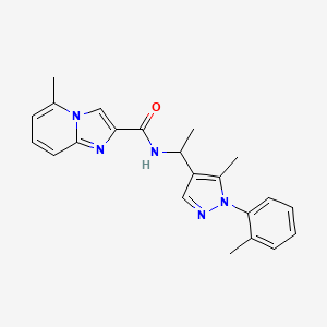 5-methyl-N-{1-[5-methyl-1-(2-methylphenyl)-1H-pyrazol-4-yl]ethyl}imidazo[1,2-a]pyridine-2-carboxamide