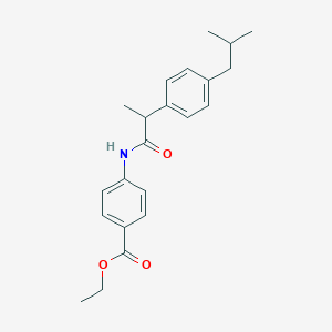molecular formula C22H27NO3 B379548 Ethyl 4-{[2-(4-isobutylphenyl)propanoyl]amino}benzoate 