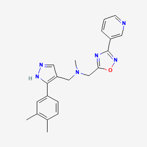 1-[5-(3,4-dimethylphenyl)-1H-pyrazol-4-yl]-N-methyl-N-[(3-pyridin-3-yl-1,2,4-oxadiazol-5-yl)methyl]methanamine