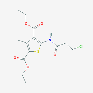 molecular formula C14H18ClNO5S B379551 Diethyl 5-[(3-chloropropanoyl)amino]-3-methyl-2,4-thiophenedicarboxylate 