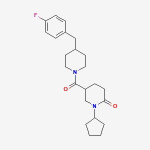 1-cyclopentyl-5-{[4-(4-fluorobenzyl)-1-piperidinyl]carbonyl}-2-piperidinone