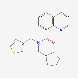 molecular formula C20H20N2O2S B3795563 N-(tetrahydrofuran-2-ylmethyl)-N-(3-thienylmethyl)quinoline-8-carboxamide 