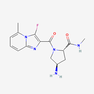 molecular formula C15H18FN5O2 B3795579 (4R)-4-amino-1-[(3-fluoro-5-methylimidazo[1,2-a]pyridin-2-yl)carbonyl]-N-methyl-L-prolinamide 