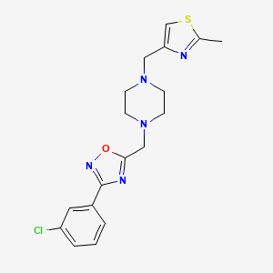 3-(3-chlorophenyl)-5-[[4-[(2-methyl-1,3-thiazol-4-yl)methyl]piperazin-1-yl]methyl]-1,2,4-oxadiazole