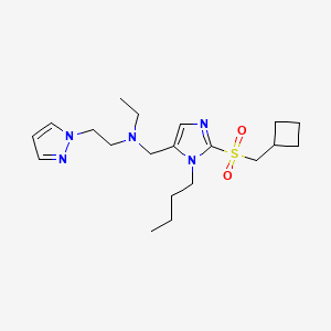 N-[[3-butyl-2-(cyclobutylmethylsulfonyl)imidazol-4-yl]methyl]-N-ethyl-2-pyrazol-1-ylethanamine