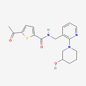 5-acetyl-N-{[2-(3-hydroxy-1-piperidinyl)-3-pyridinyl]methyl}-2-thiophenecarboxamide