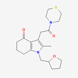 molecular formula C20H28N2O3S B3795608 2-methyl-1-(oxolan-2-ylmethyl)-3-(2-oxo-2-thiomorpholin-4-ylethyl)-6,7-dihydro-5H-indol-4-one 