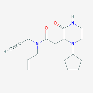 2-(1-cyclopentyl-3-oxopiperazin-2-yl)-N-prop-2-enyl-N-prop-2-ynylacetamide