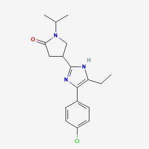 molecular formula C18H22ClN3O B3795648 4-[4-(4-chlorophenyl)-5-ethyl-1H-imidazol-2-yl]-1-isopropyl-2-pyrrolidinone trifluoroacetate 