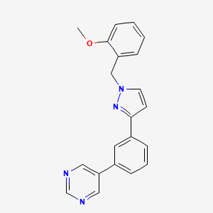 molecular formula C21H18N4O B3795659 5-{3-[1-(2-methoxybenzyl)-1H-pyrazol-3-yl]phenyl}pyrimidine 