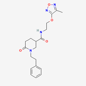 molecular formula C19H24N4O4 B3795665 N-{2-[(4-methyl-1,2,5-oxadiazol-3-yl)oxy]ethyl}-6-oxo-1-(2-phenylethyl)-3-piperidinecarboxamide 