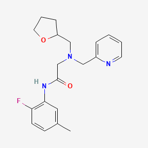 N-(2-fluoro-5-methylphenyl)-2-[(pyridin-2-ylmethyl)(tetrahydrofuran-2-ylmethyl)amino]acetamide