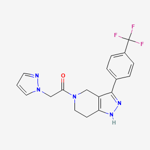 2-Pyrazol-1-yl-1-[3-[4-(trifluoromethyl)phenyl]-1,4,6,7-tetrahydropyrazolo[4,3-c]pyridin-5-yl]ethanone