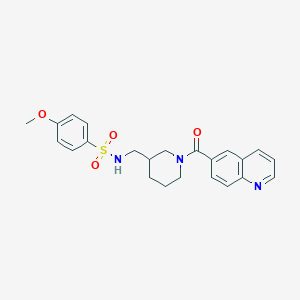 4-methoxy-N-[[1-(quinoline-6-carbonyl)piperidin-3-yl]methyl]benzenesulfonamide