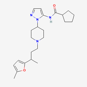 N-(1-{1-[3-(5-methyl-2-furyl)butyl]-4-piperidinyl}-1H-pyrazol-5-yl)cyclopentanecarboxamide