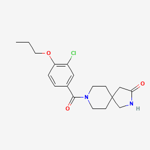 molecular formula C18H23ClN2O3 B3795735 8-(3-chloro-4-propoxybenzoyl)-2,8-diazaspiro[4.5]decan-3-one 