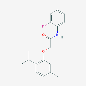 molecular formula C18H20FNO2 B379577 N-(2-fluorophenyl)-2-(2-isopropyl-5-methylphenoxy)acetamide 