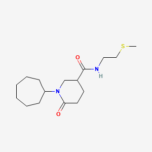 1-cycloheptyl-N-[2-(methylthio)ethyl]-6-oxo-3-piperidinecarboxamide