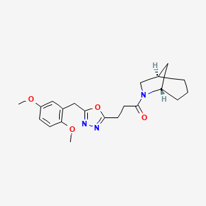 1-[(1R,5S)-6-azabicyclo[3.2.1]octan-6-yl]-3-[5-[(2,5-dimethoxyphenyl)methyl]-1,3,4-oxadiazol-2-yl]propan-1-one