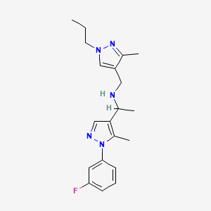 1-[1-(3-fluorophenyl)-5-methylpyrazol-4-yl]-N-[(3-methyl-1-propylpyrazol-4-yl)methyl]ethanamine