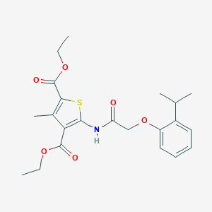 molecular formula C22H27NO6S B379588 Diethyl 5-{[(2-isopropylphenoxy)acetyl]amino}-3-methyl-2,4-thiophenedicarboxylate CAS No. 301681-97-0
