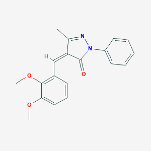 molecular formula C19H18N2O3 B379595 4-(2,3-Dimethoxy-benzylidene)-5-methyl-2-phenyl-2,4-dihydro-pyrazol-3-one 